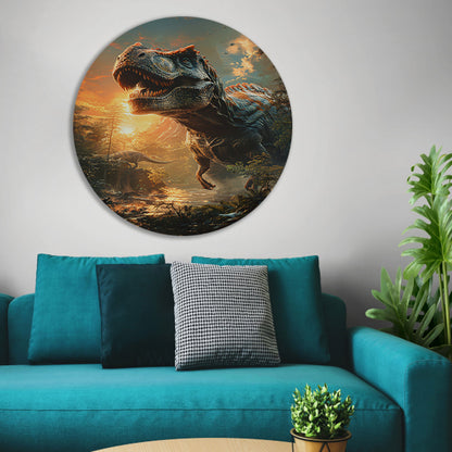 Machtige Tyrannosaurus Rex in zonsondergang forex muurcirkel