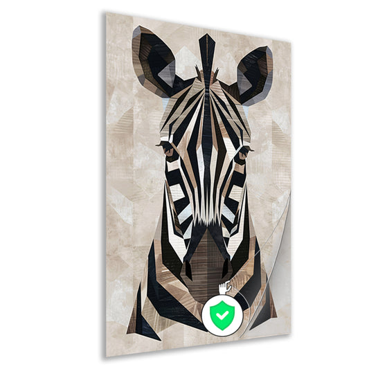 Geometrische Abstractie van een Zebrahoofd poster