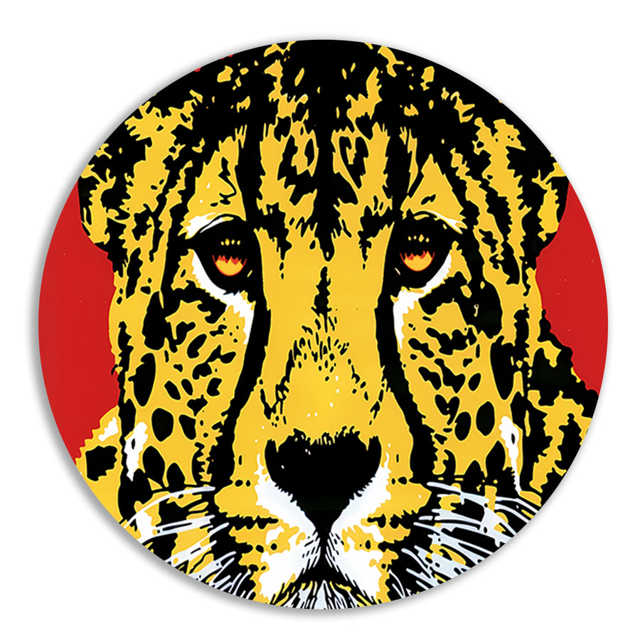 Prachtig popart schilderij van een cheeta forex muurcirkel