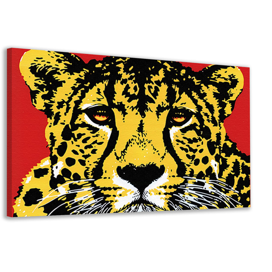 Prachtig popart schilderij van een cheeta canvas