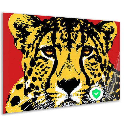 Prachtig popart schilderij van een cheeta poster