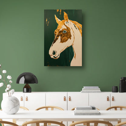 Minimalistisch abstract schilderij van een paard acrylglas