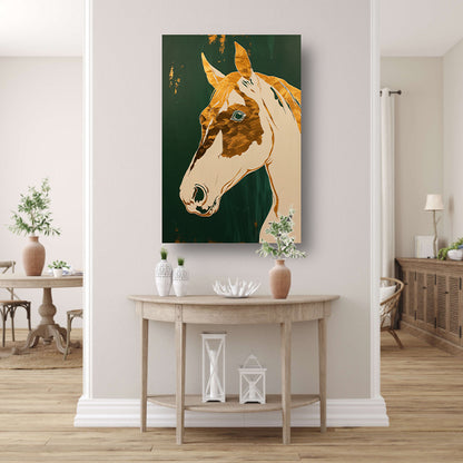 Minimalistisch abstract schilderij van een paard acrylglas