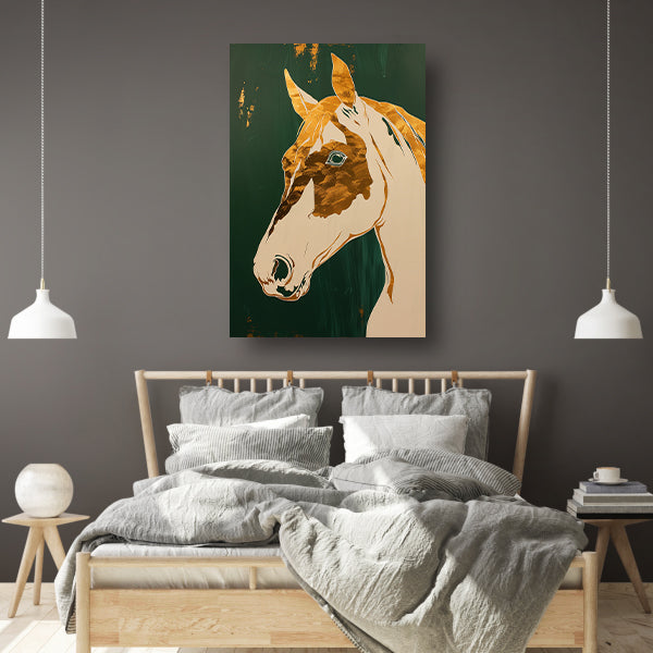 Minimalistisch abstract schilderij van een paard acrylglas
