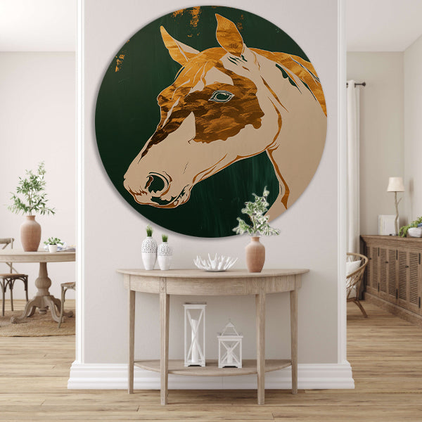 Minimalistisch abstract schilderij van een paard forex muurcirkel