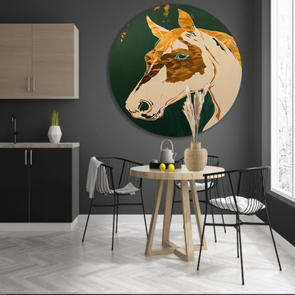 Minimalistisch abstract schilderij van een paard forex muurcirkel