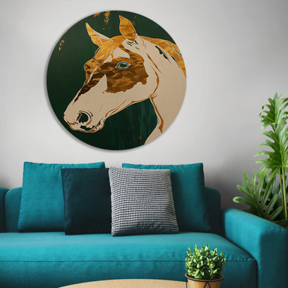 Minimalistisch abstract schilderij van een paard forex muurcirkel