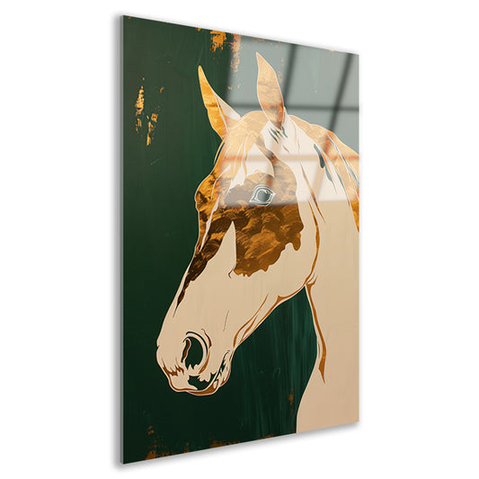 Minimalistisch abstract schilderij van een paard acrylglas