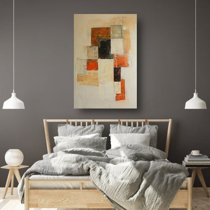 Abstract geometrisch schilderij met dynamische lijnen canvas