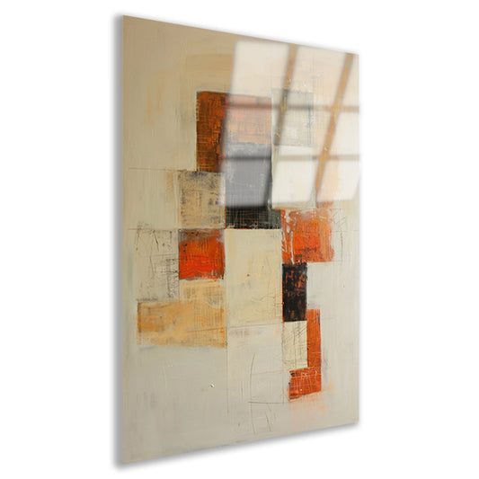 Abstract geometrisch schilderij met dynamische lijnen acrylglas