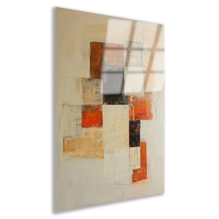 Abstract geometrisch schilderij met dynamische lijnen acrylglas