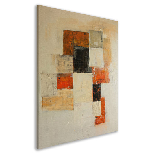 Abstract geometrisch schilderij met dynamische lijnen canvas