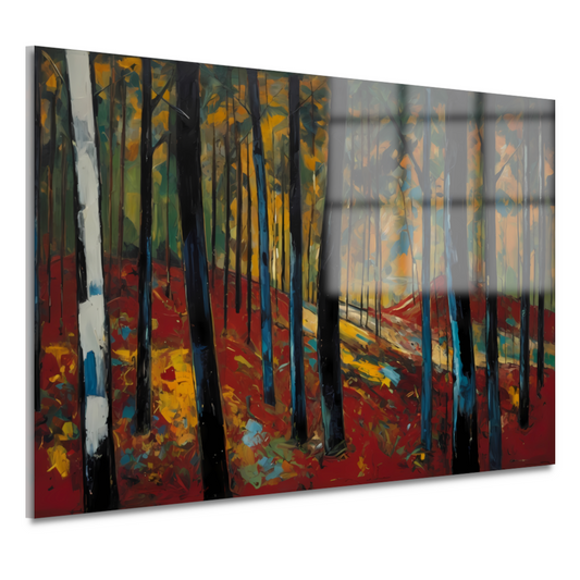 Herfstpracht in Abstracte Bosimpressie acrylglas
