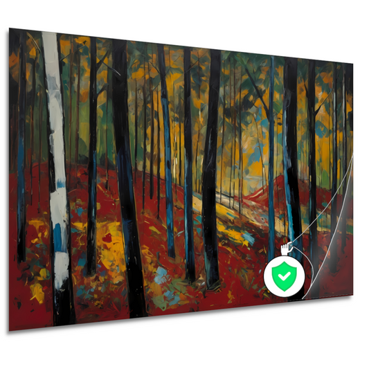 Herfstpracht in Abstracte Bosimpressie poster