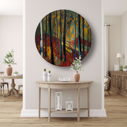 Herfstpracht in Abstracte Bosimpressie forex muurcirkel