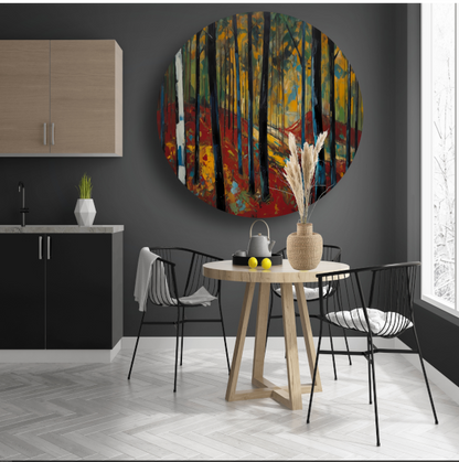 Herfstpracht in Abstracte Bosimpressie forex muurcirkel