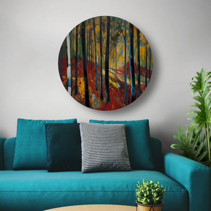 Herfstpracht in Abstracte Bosimpressie forex muurcirkel