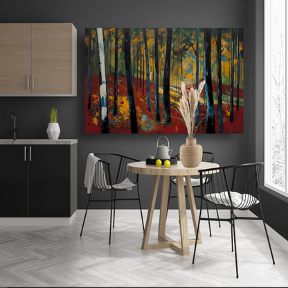Herfstpracht in Abstracte Bosimpressie poster