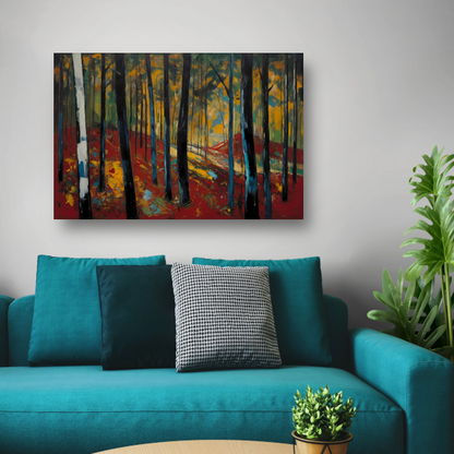 Herfstpracht in Abstracte Bosimpressie poster