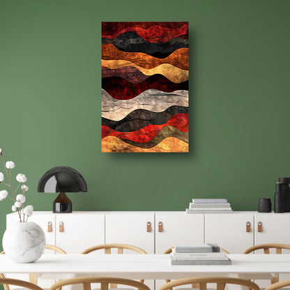 Dynamisch abstract kunstwerk met warme kleuren canvas