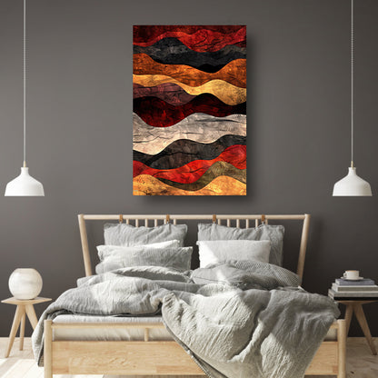 Dynamisch abstract kunstwerk met warme kleuren poster