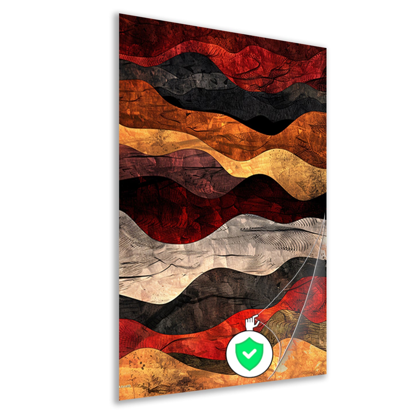 Dynamisch abstract kunstwerk met warme kleuren poster