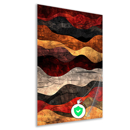 Dynamisch abstract kunstwerk met warme kleuren poster