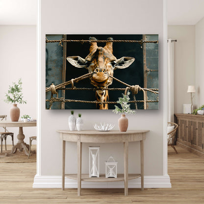 Nieuwsgierige Giraffe canvas