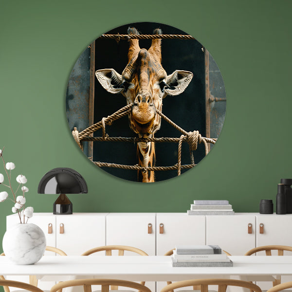 Nieuwsgierige Giraffe forex muurcirkel