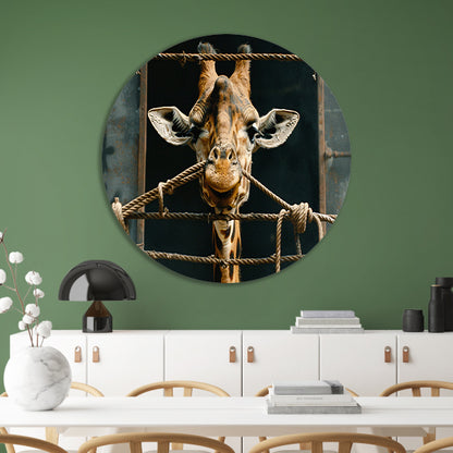 Nieuwsgierige Giraffe forex muurcirkel
