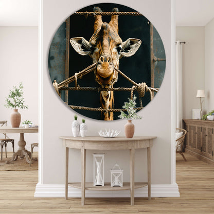 Nieuwsgierige Giraffe forex muurcirkel