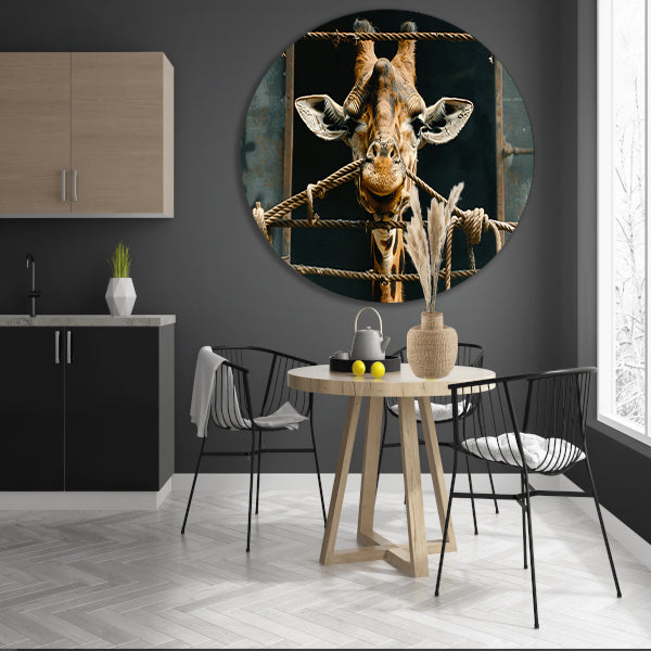 Nieuwsgierige Giraffe forex muurcirkel