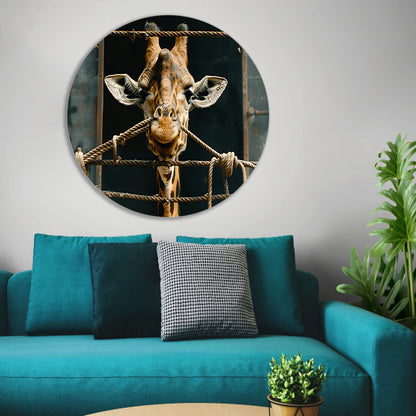 Nieuwsgierige Giraffe forex muurcirkel