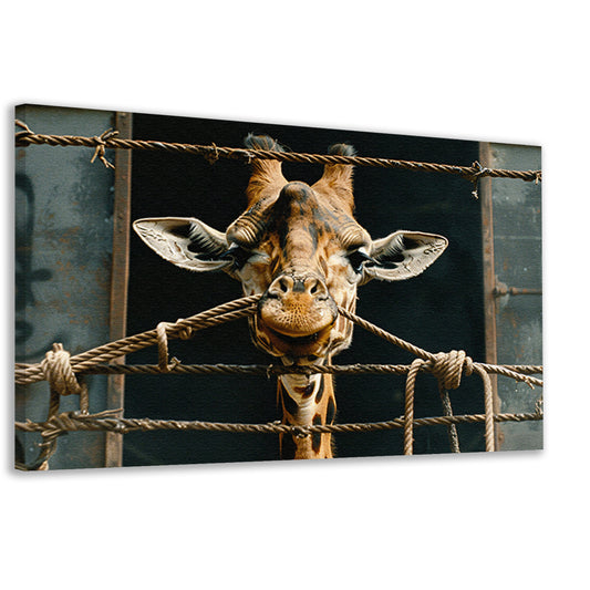 Nieuwsgierige Giraffe canvas