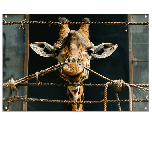 Nieuwsgierige Giraffe tuinposter