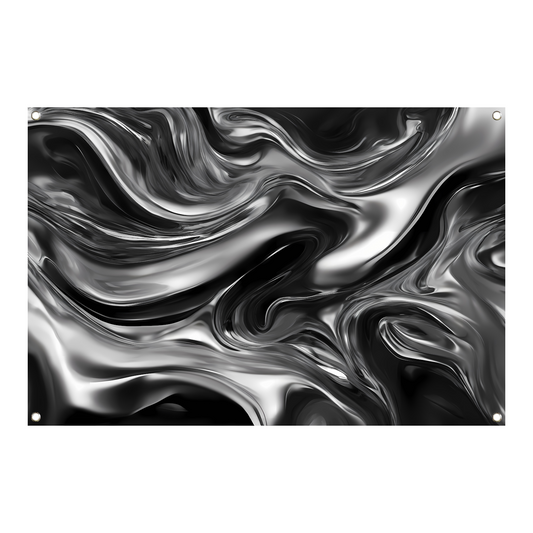 Monochroom Abstract Ontwerp in Zwart en Wit tuinposter