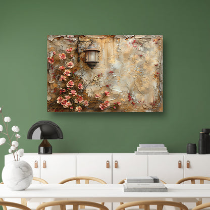 Stilleven met Bloemen en Lamp canvas