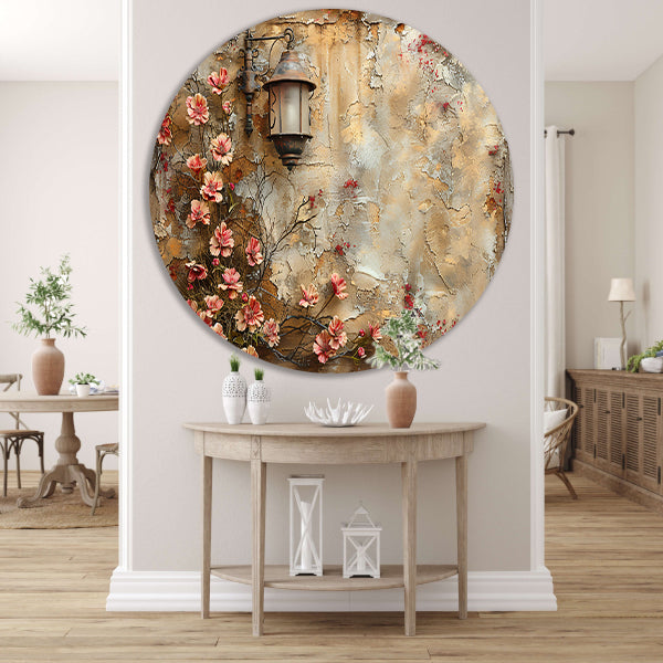 Stilleven met Bloemen en Lamp forex muurcirkel
