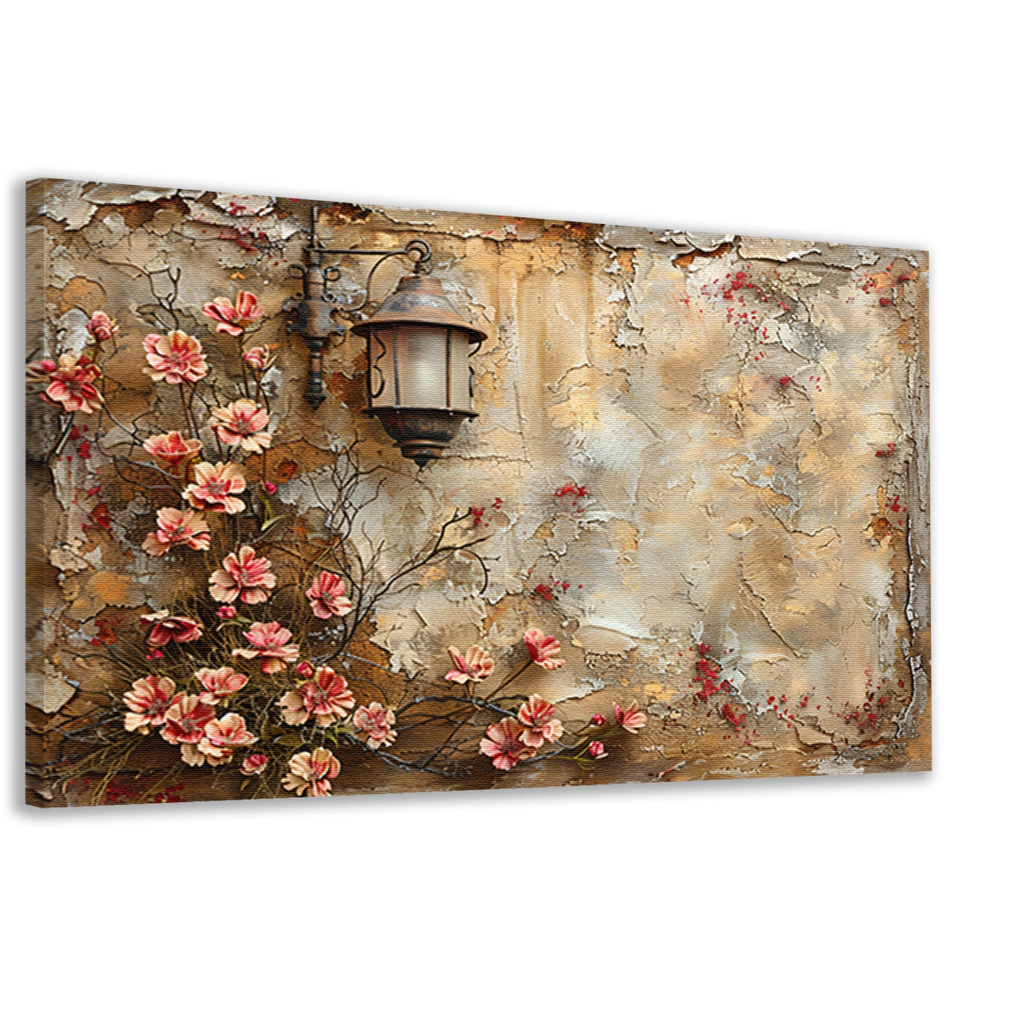 Stilleven met Bloemen en Lamp canvas