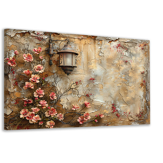 Stilleven met Bloemen en Lamp canvas