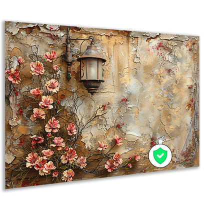 Stilleven met Bloemen en Lamp poster