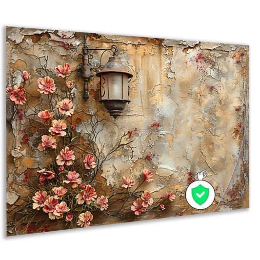 Stilleven met Bloemen en Lamp poster