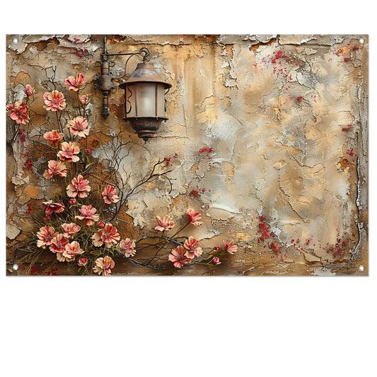 Stilleven met Bloemen en Lamp tuinposter