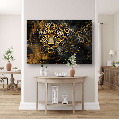 Mysterieus luipaardportret in abstracte stijl acrylglas