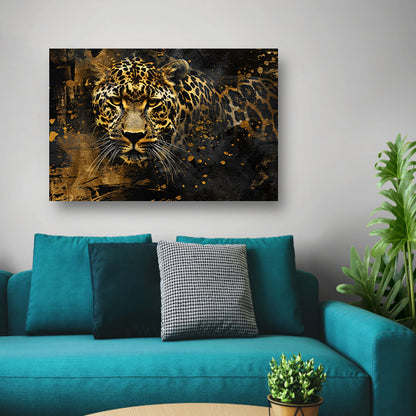Mysterieus luipaardportret in abstracte stijl acrylglas
