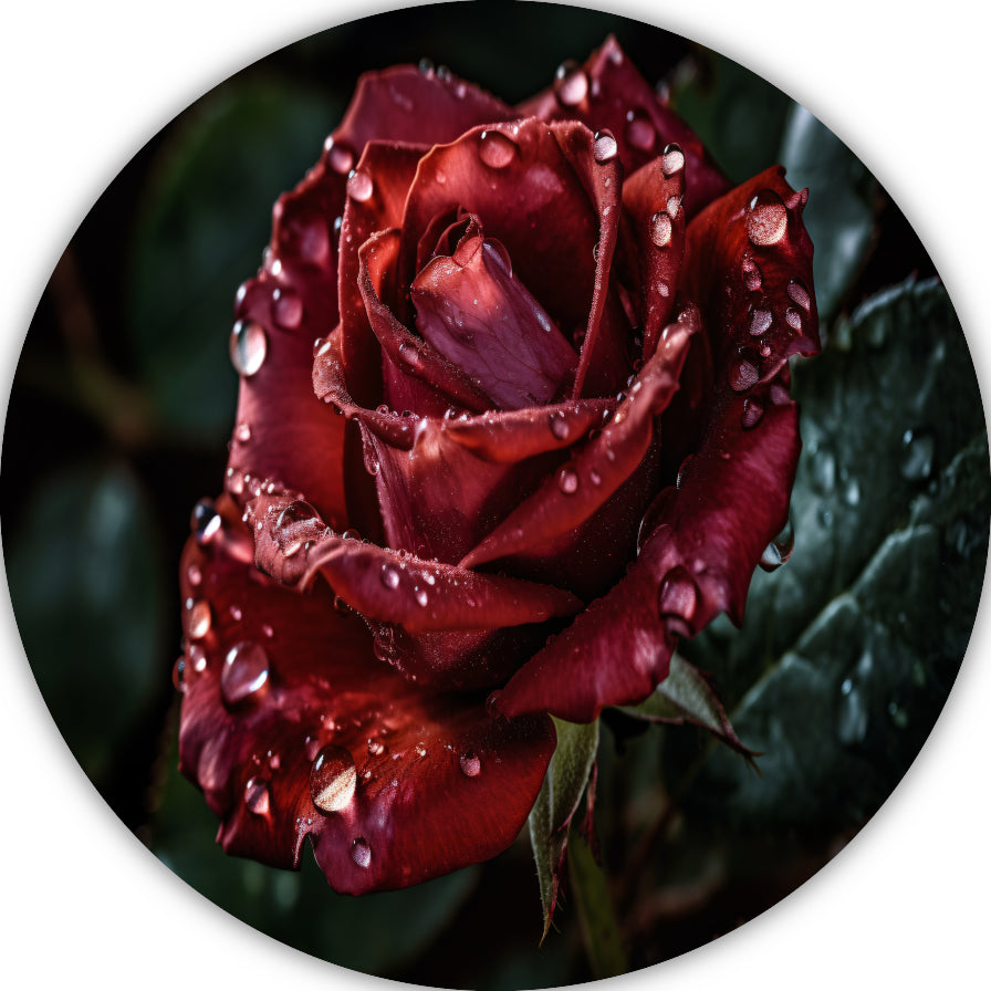 Rozen in ochtendgloren aluminium muurcirkel