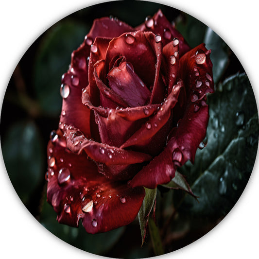 Rozen in ochtendgloren aluminium muurcirkel
