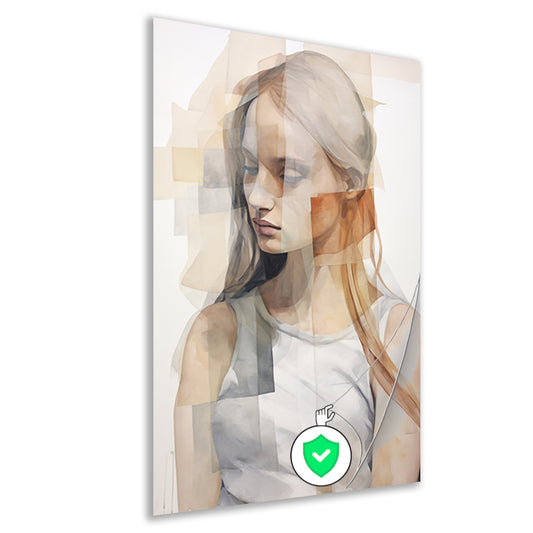 Gefragmenteerd Portret in Monochrome Tinten poster