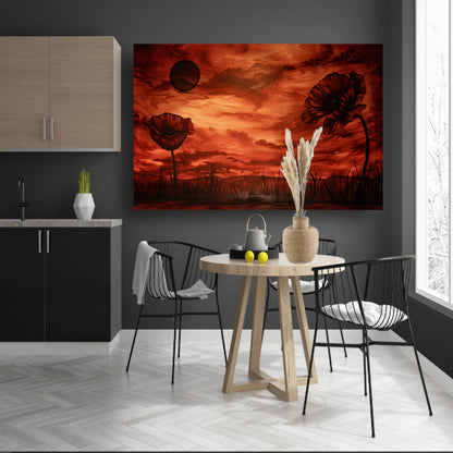 Spoorweg naar vurige zonsondergang acrylglas