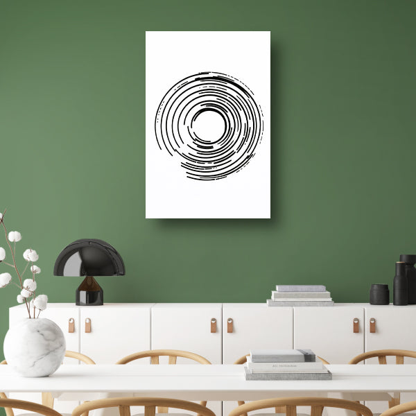 Abstracte zwart-witte cirkels in contrast poster